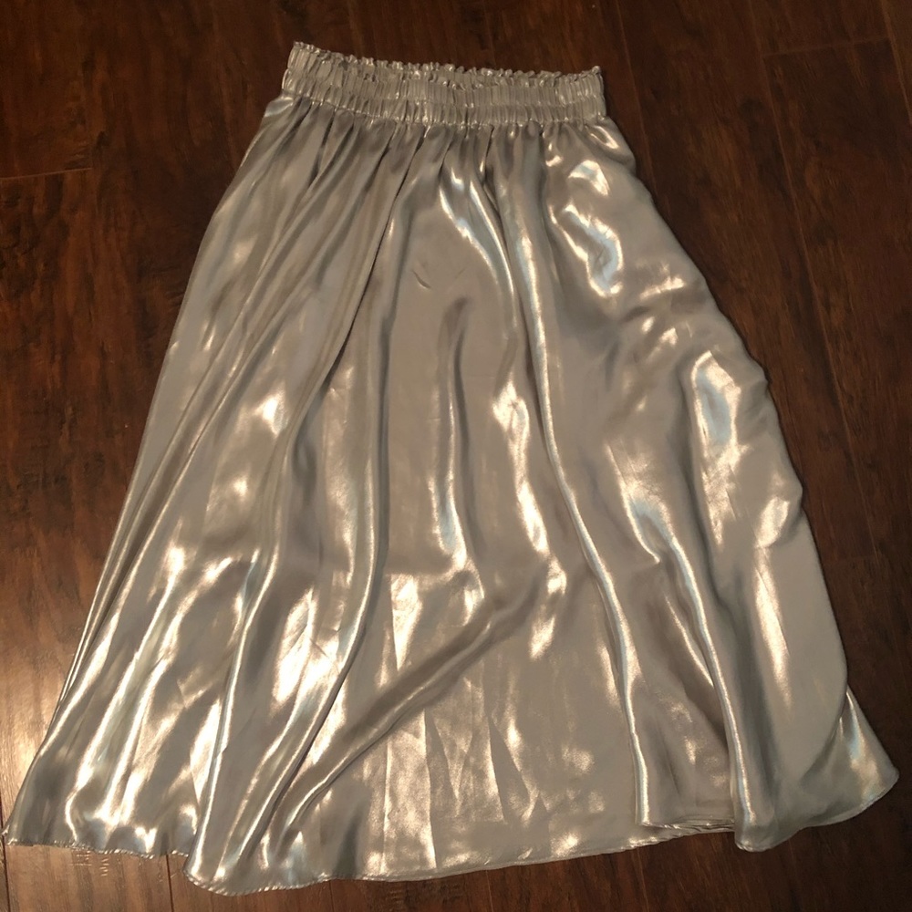 Metallic midi skirt
